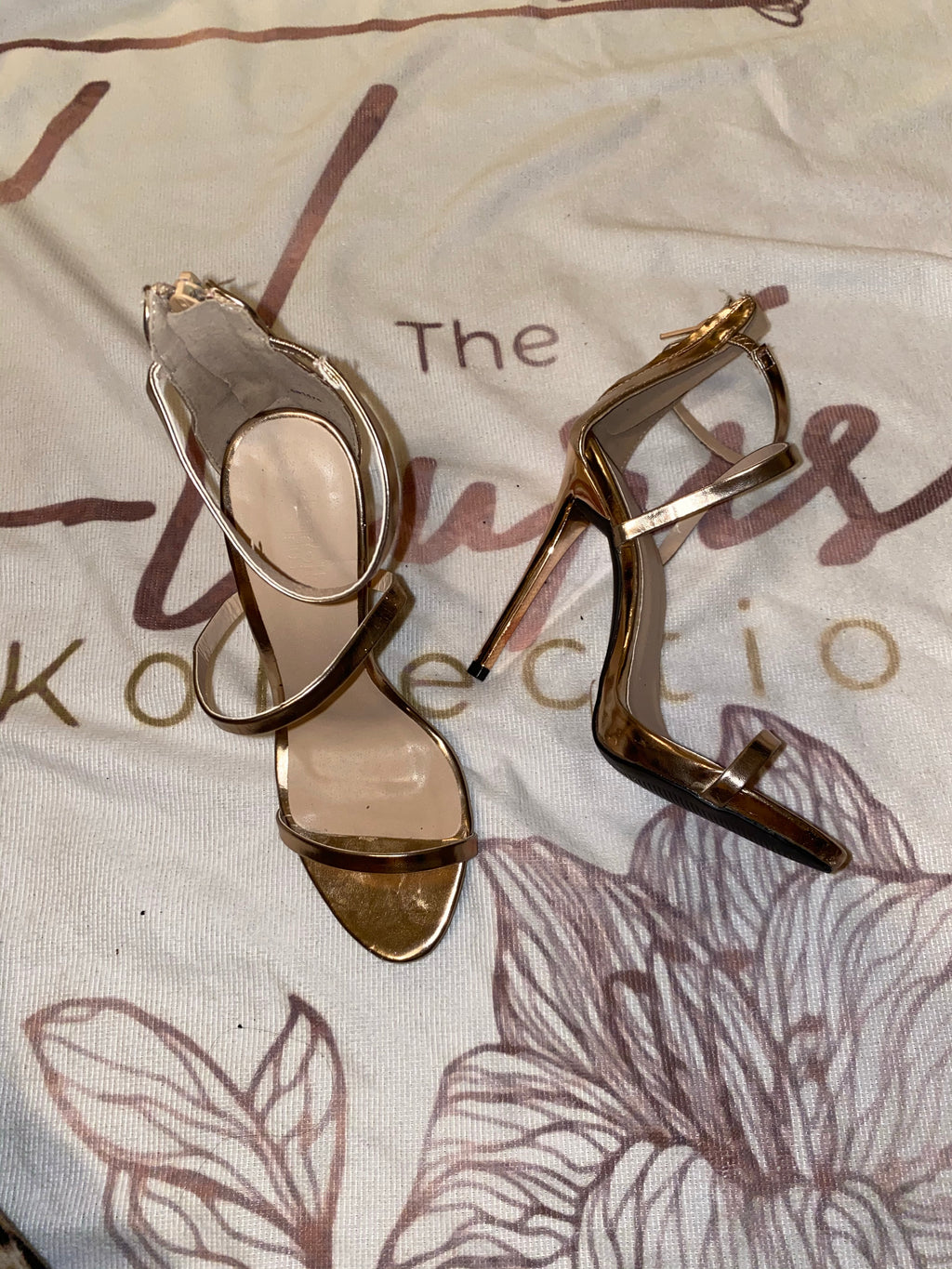 Rose gold sandals size 6